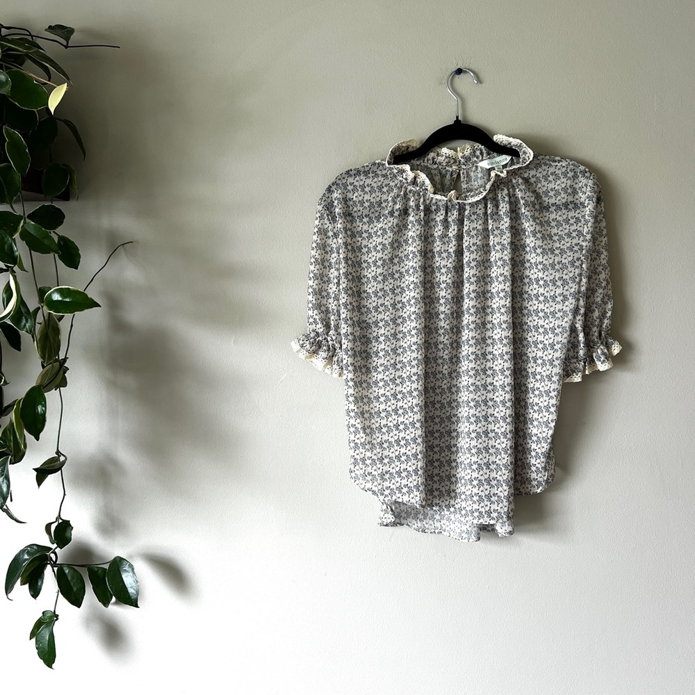 Sundance chiffon short sleeve blouse top‎